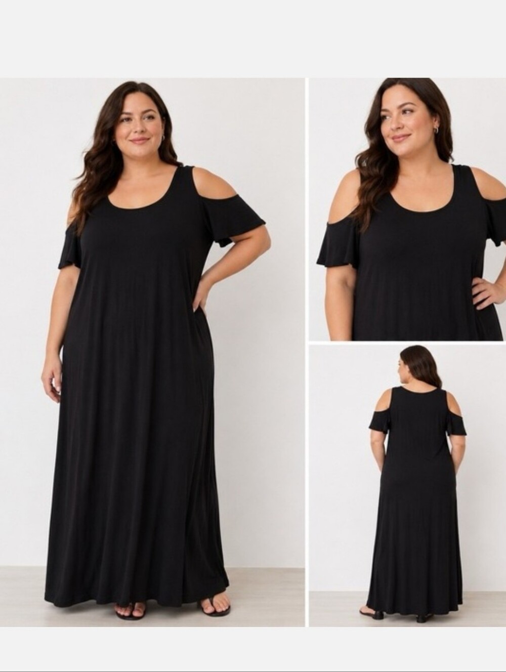 Torrid Black Cold-Shoulder Plus-Size Maxi Dress